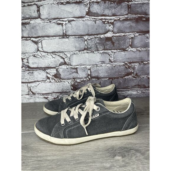 Taos Star Gray Canvas Fabric Lace Up Casual Sneakers Women 8M US/39EU STA-12844 - Picture 1 of 16